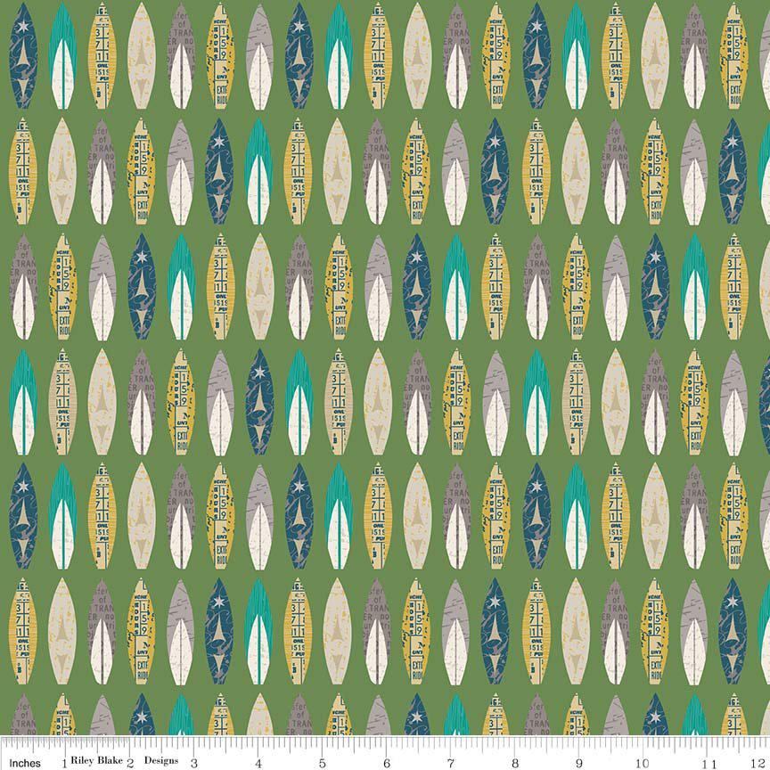 Riley Blake Designs - Offshore 1 in green. Quilting cotton.